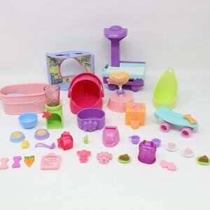 32 Piece Littlest Pet Shop LPS Accessory Lot - Bones - Food - X-Ray - Skateboard